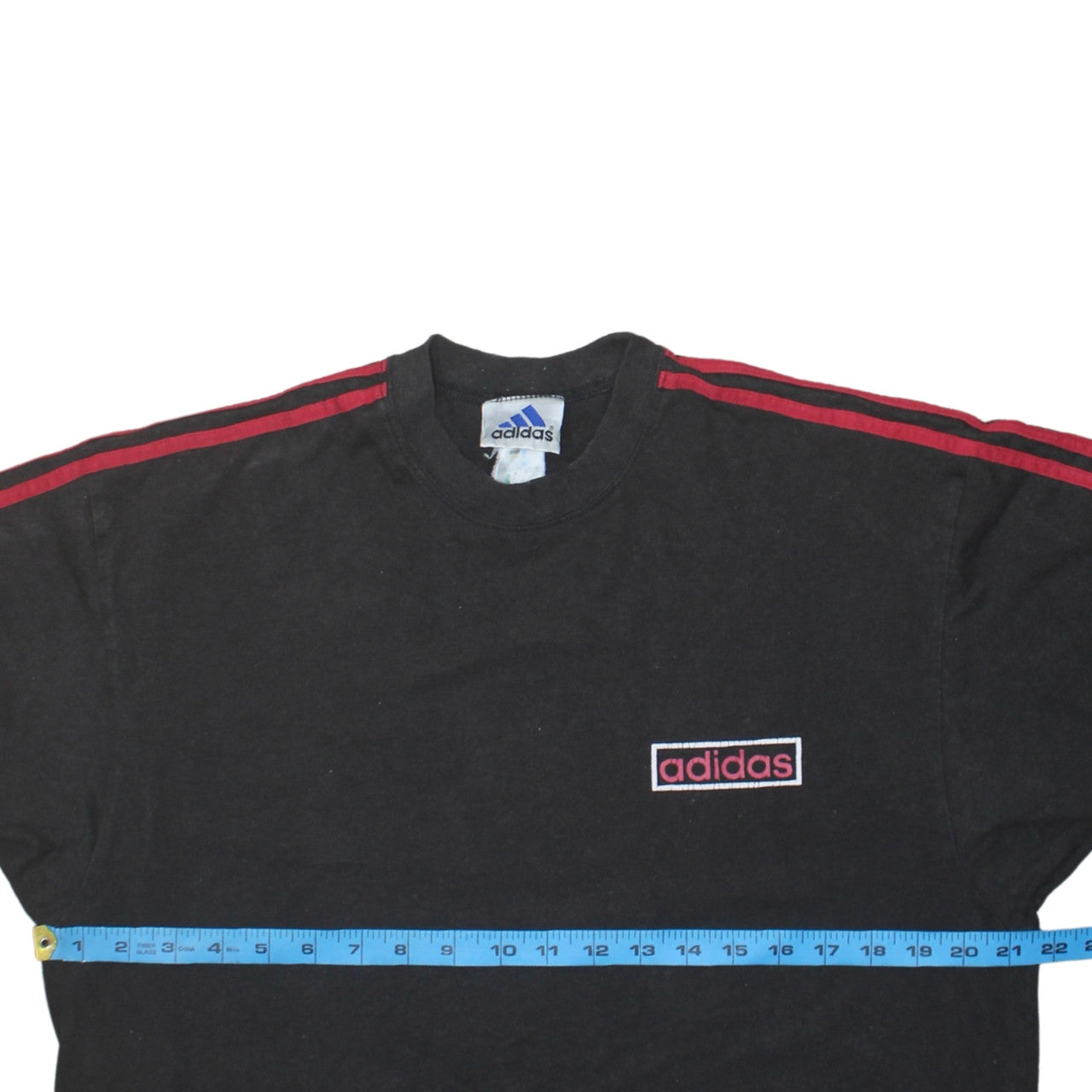 Adidas Men's Black Red Logo Retro Sports T-Shirt Size M