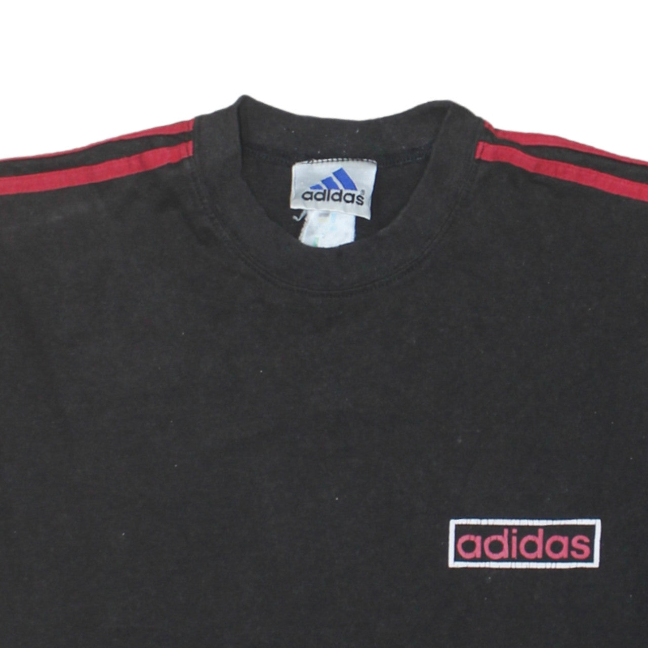 Adidas Men's Black Red Logo Retro Sports T-Shirt Size M