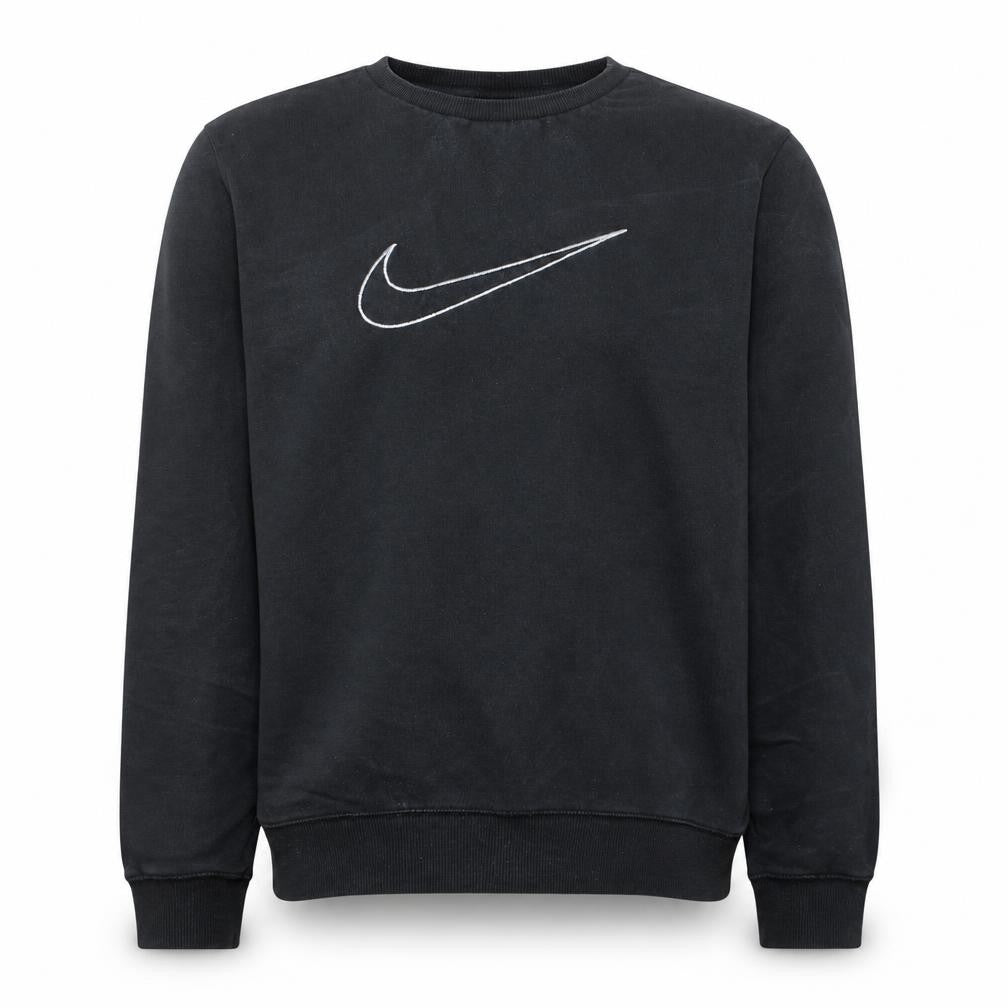 Nike Men's Black L Pullover Sweatshirt Crew Neck Fleece Regular Fit