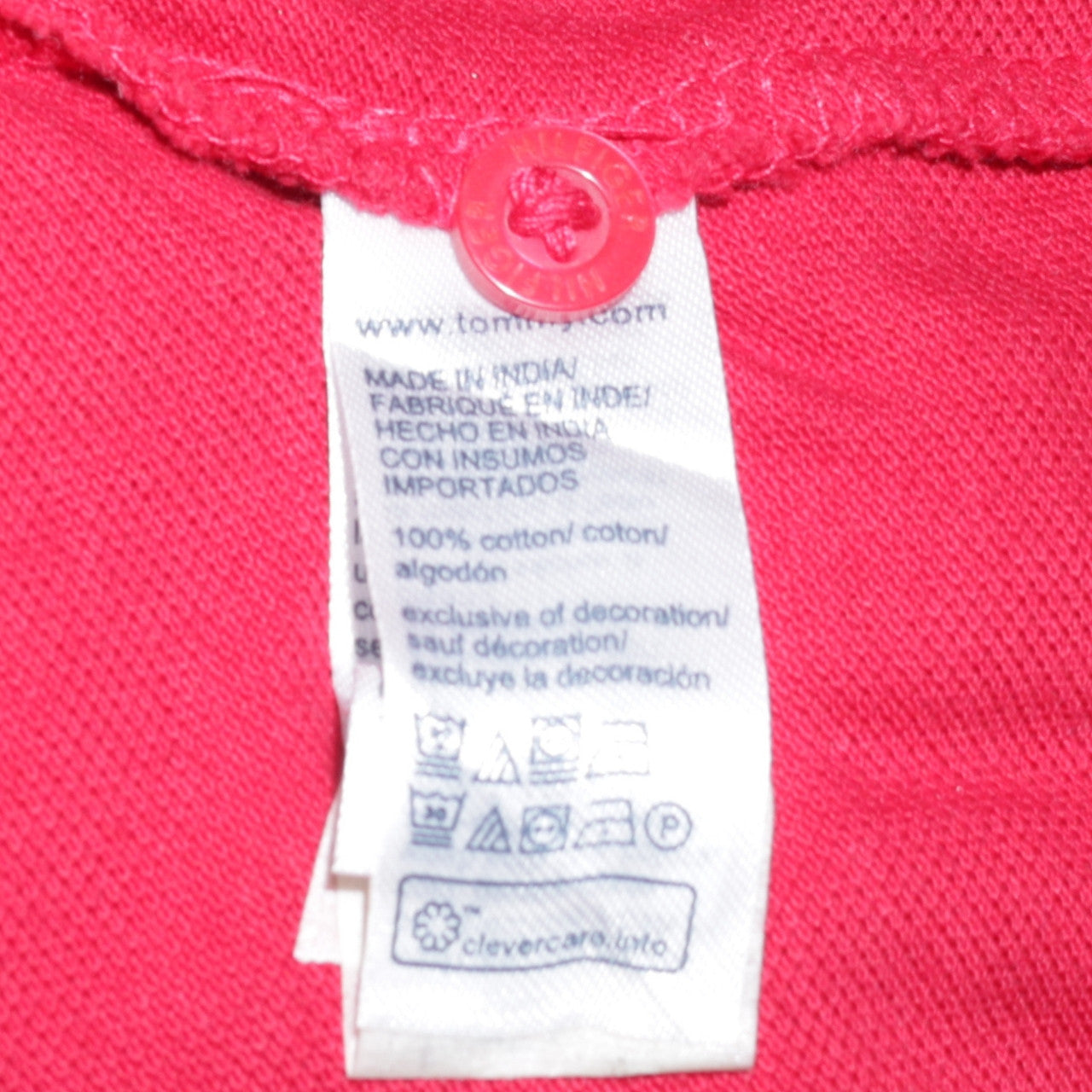 Tommy Hilfiger Men's Red Slim Fit Polo Shirt Size M Cotton