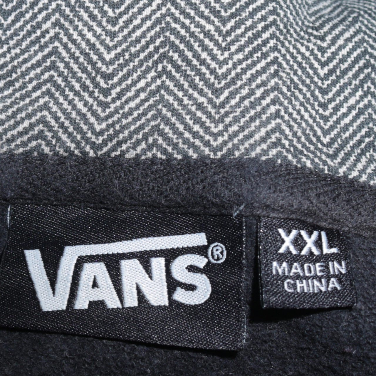 Vans Unisex Black Full Zip Hoodie XXL Cotton Blend Speckled Design