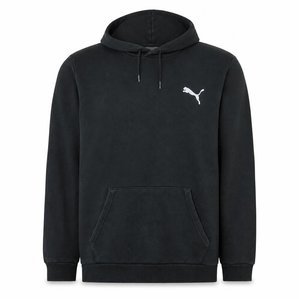 Front view of Puma Men's Black Pullover Hoodie L Logo Sports Fleece
