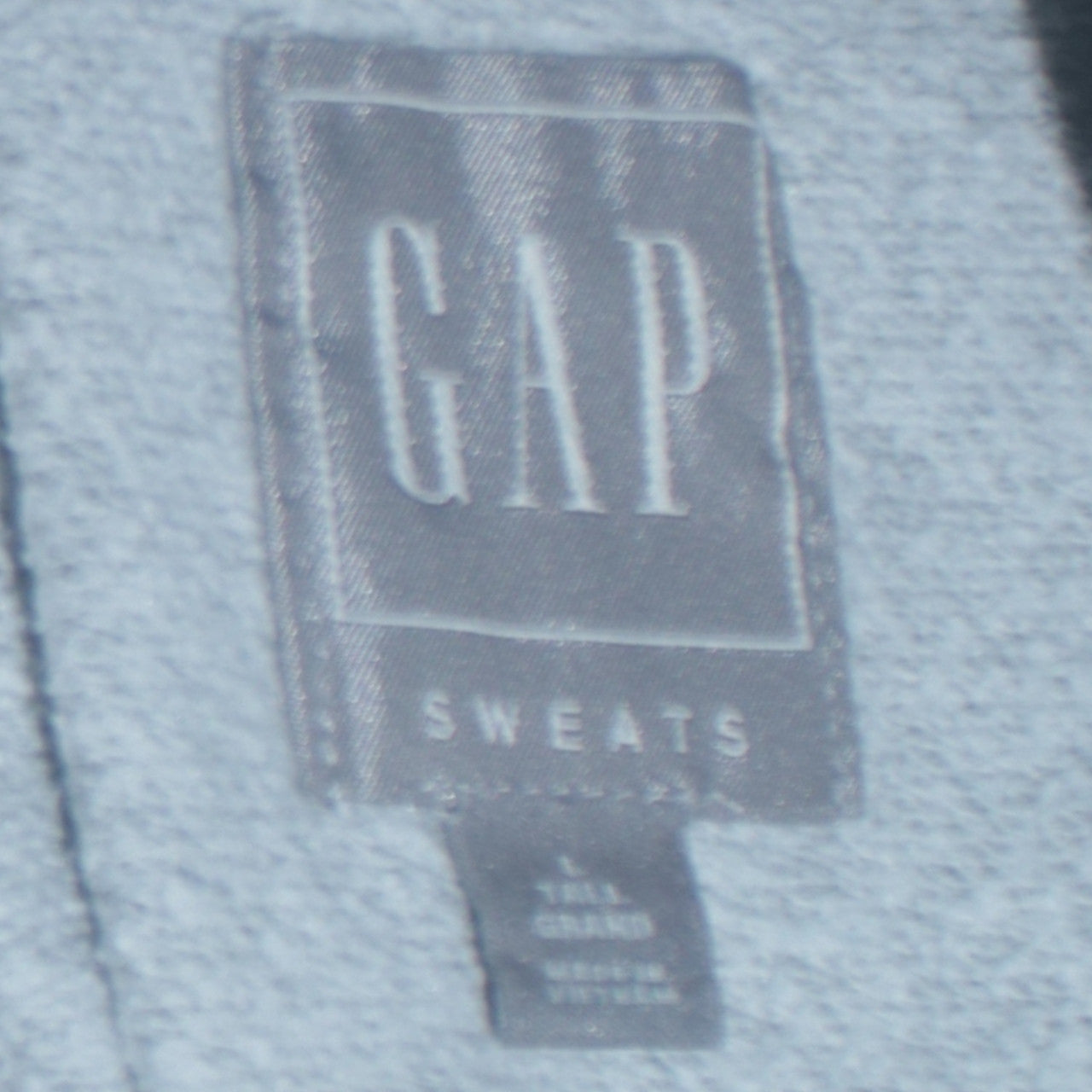 GAP Men Grey Pullover Hoodie L Tall Fleece Logo Sweatshirt