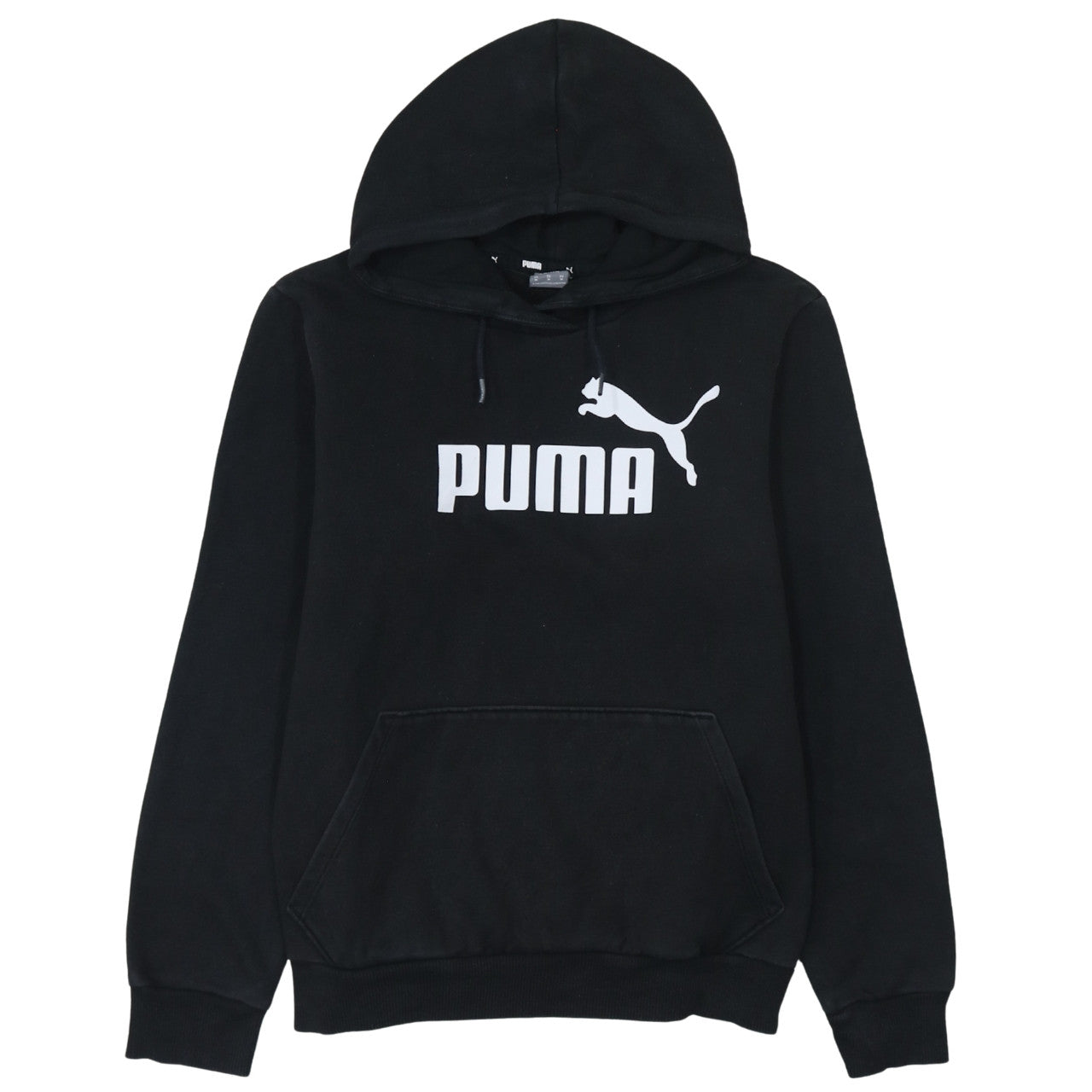 Puma Men’s Black Pullover Hoodie Medium Fleece Logo Sweatshirt
