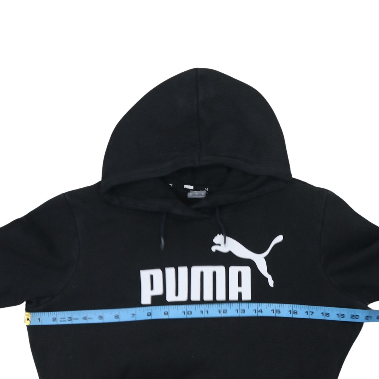 Puma Men’s Black Pullover Hoodie Medium Fleece Logo Sweatshirt