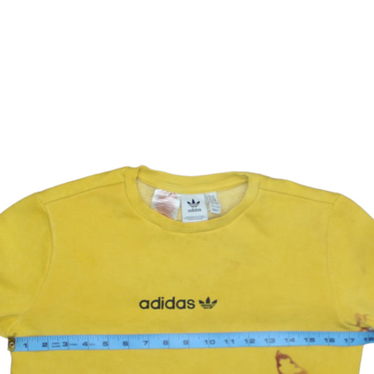 Adidas Boys Yellow Crew Neck Logo Sweatshirt Size 11-12 Years