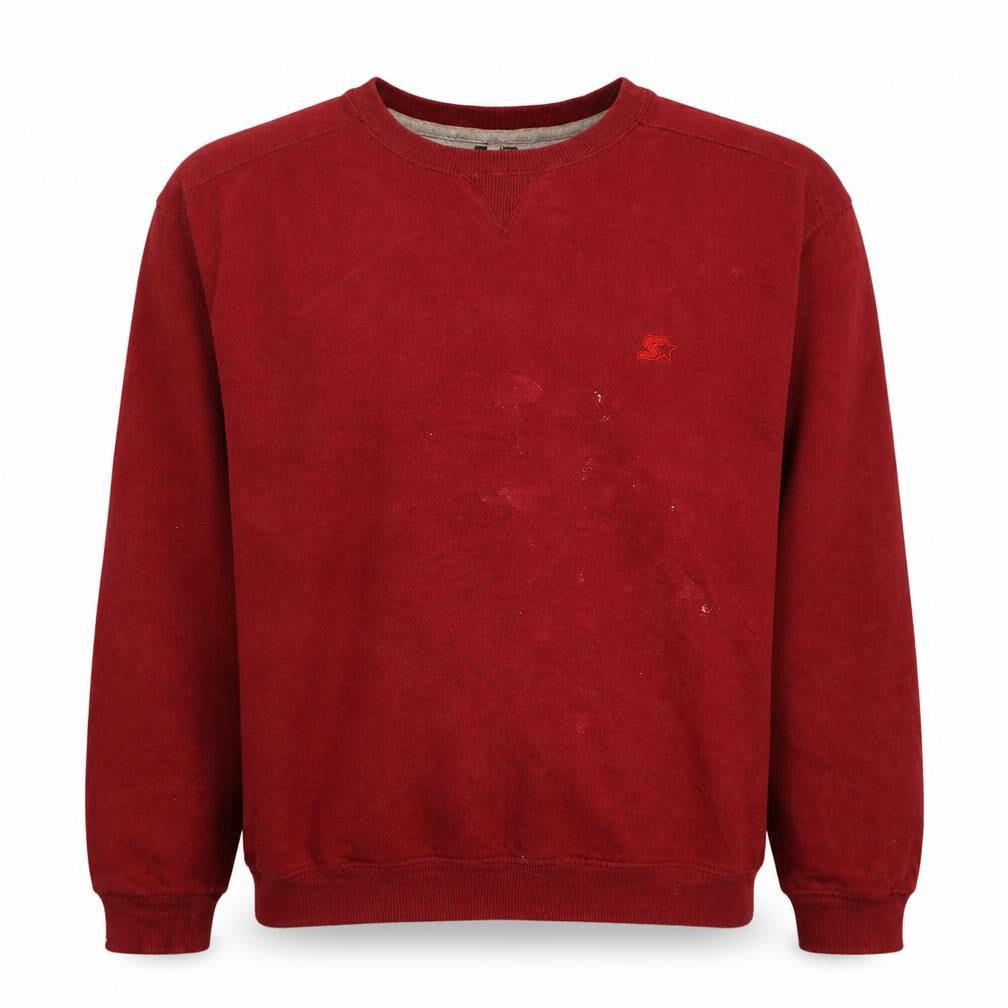 Starter Men's Red Crew Neck Pullover Sweatshirt Size L