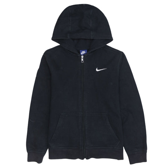 Nike Boys Black Full Zip Hoodie 12-13 Years Hooded Fleece Sweatshirt
