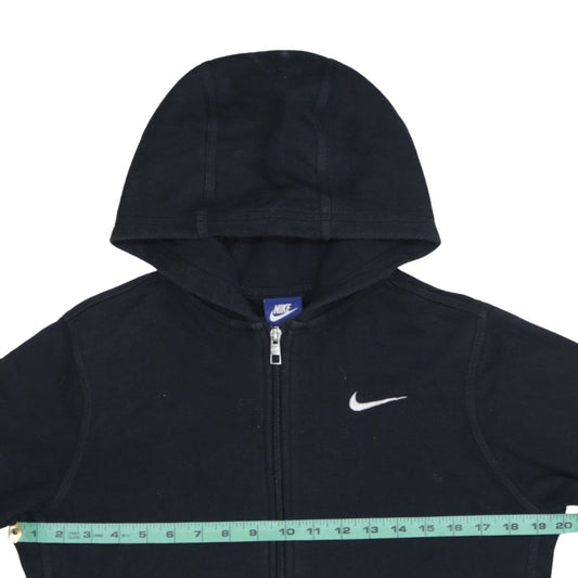 Nike Boys Black Full Zip Hoodie 12-13 Years Hooded Fleece Sweatshirt