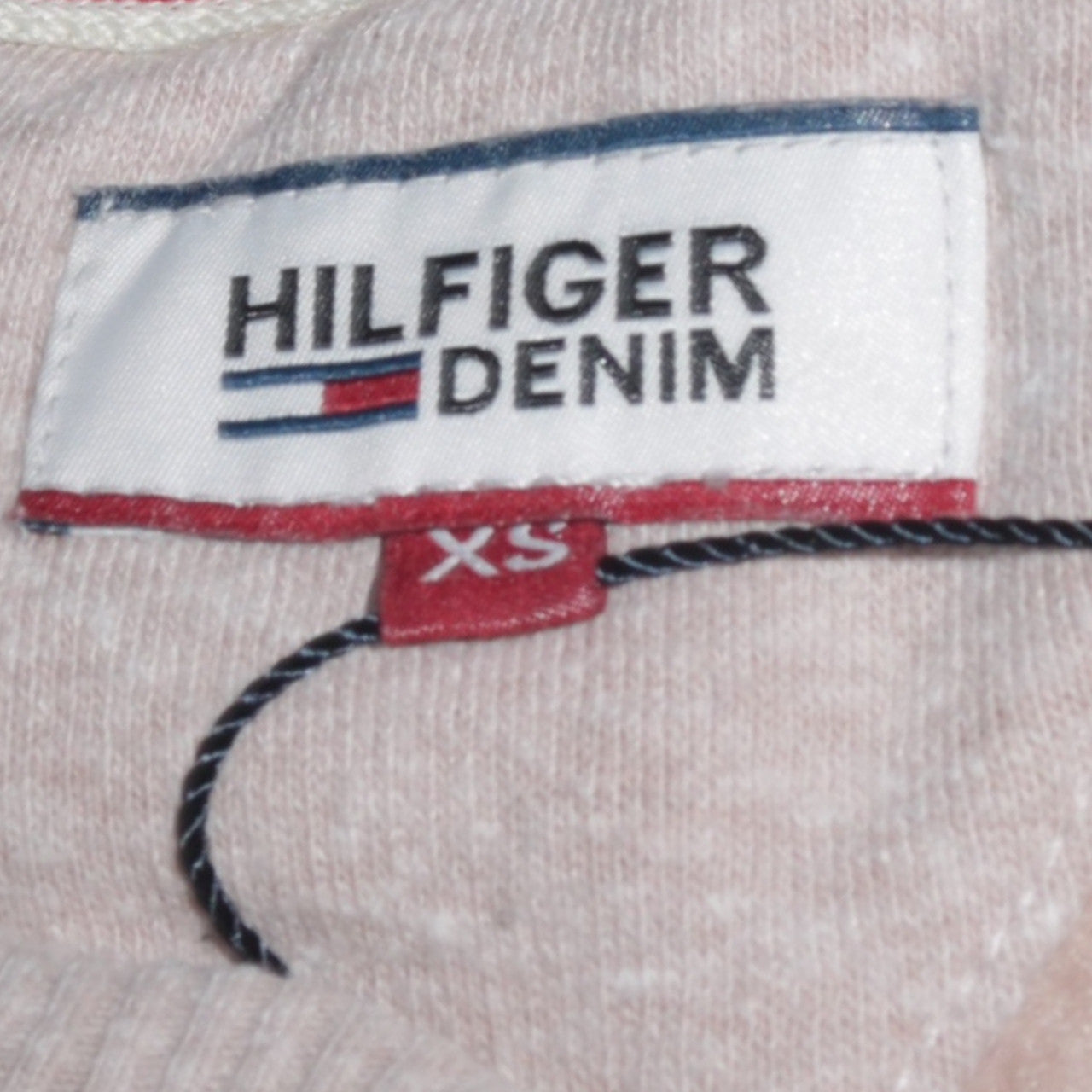 Tommy Hilfiger Denim Womens Beige XS Sequin Logo Pullover Sweatshirt