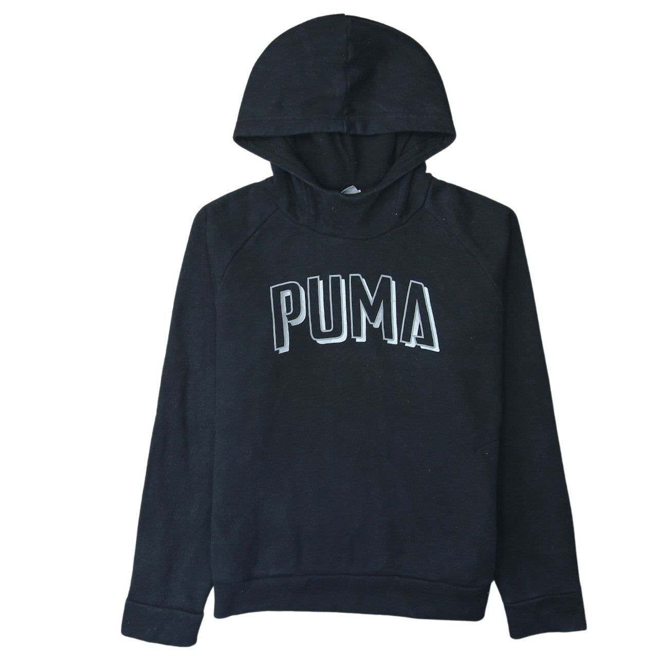PUMA Men's Black Pullover Hoodie M Logo Fleece Sweatshirt