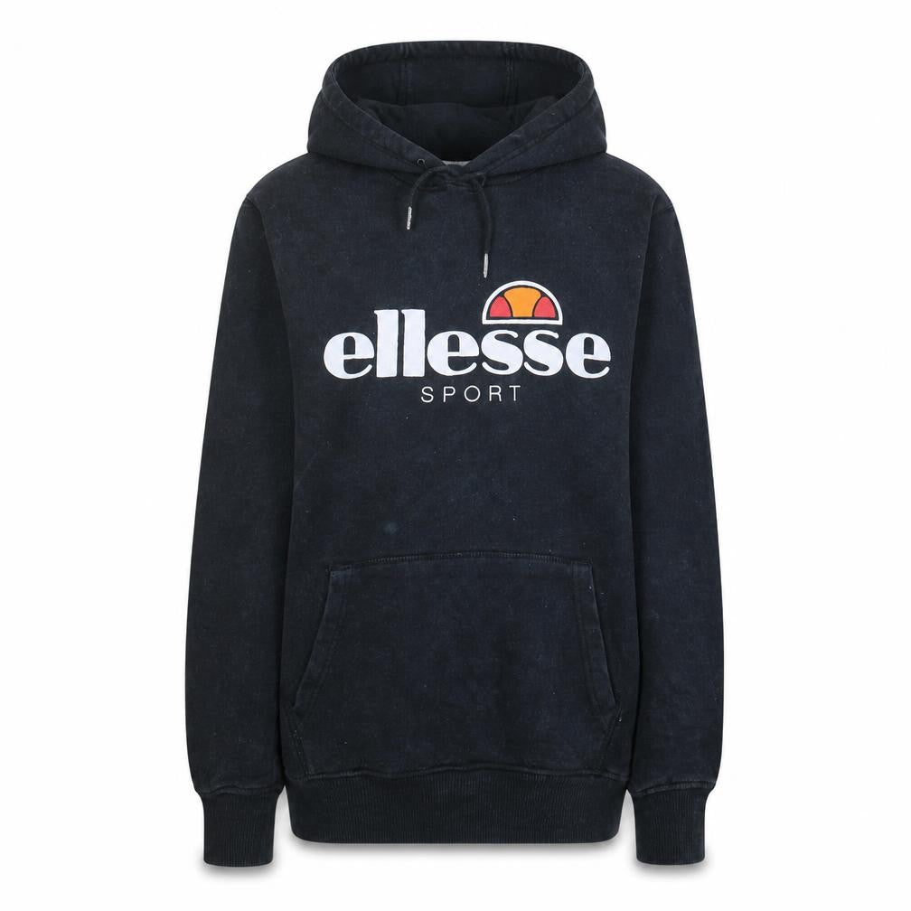 Front view of Ellesse Women Black UK 10 Pullover Hoodie Sport Logo Sweatshirt