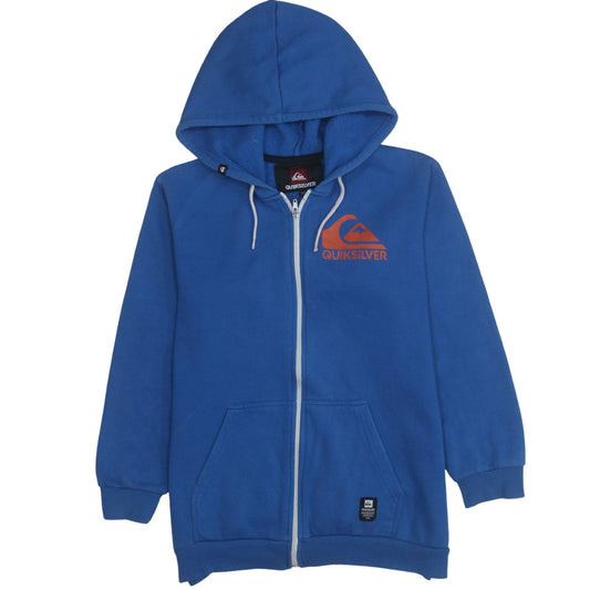 Quiksilver Boys Blue Full Zip Hoodie 13-14 Years Cotton Blend Fleece