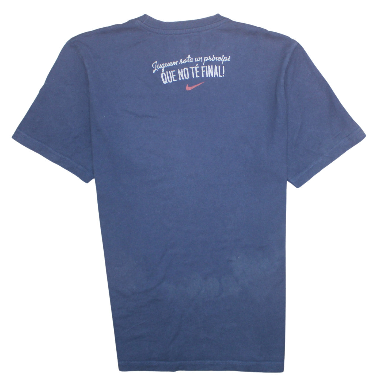 Nike FC Barcelona Navy Graphic T-Shirt Men L Short Sleeve Cotton