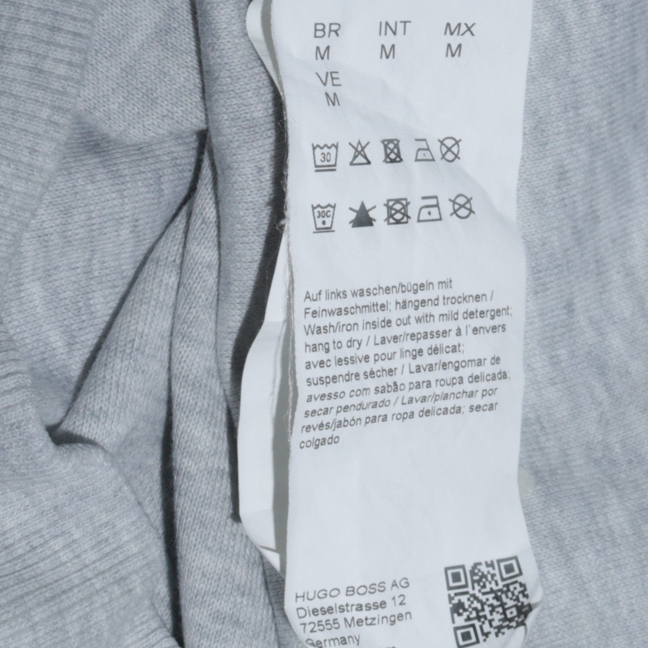 Hugo Boss Men's Grey Slim Fit Crew Neck Sweatshirt M