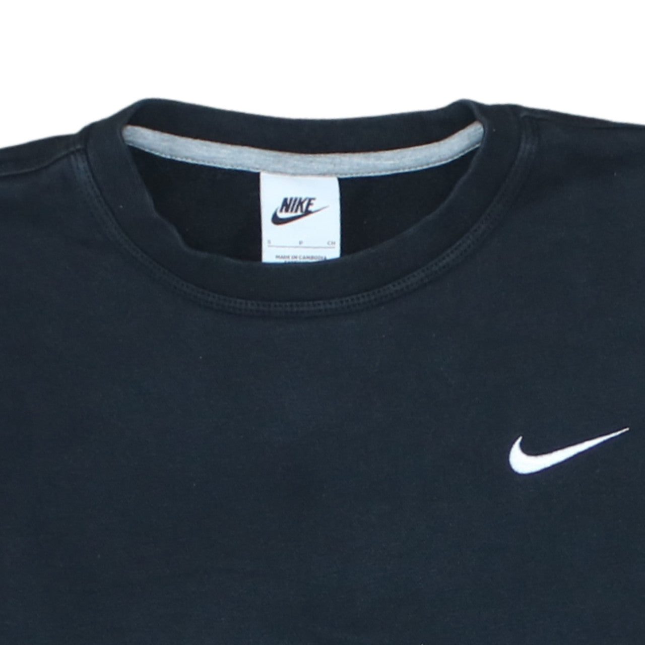 Nike Mens Black Small Crew Neck Pullover Sweatshirt