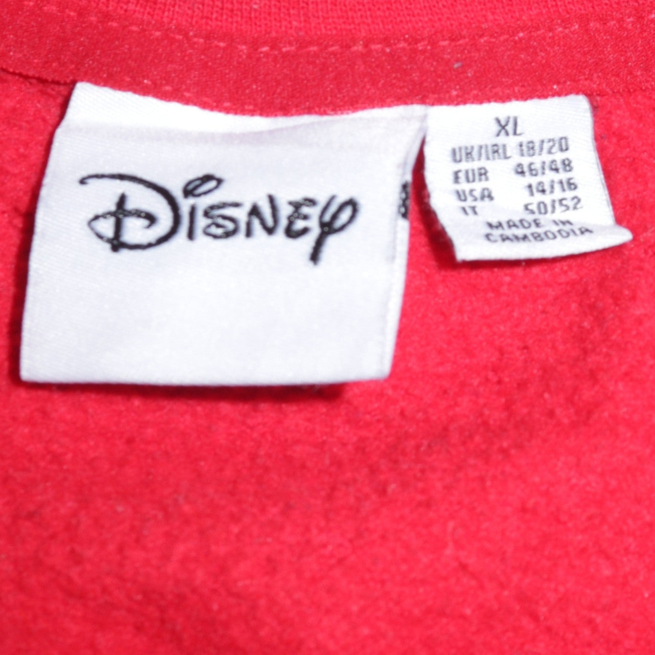 Disney Women Red Minnie Mouse Sweatshirt XL Crew Neck Pullover