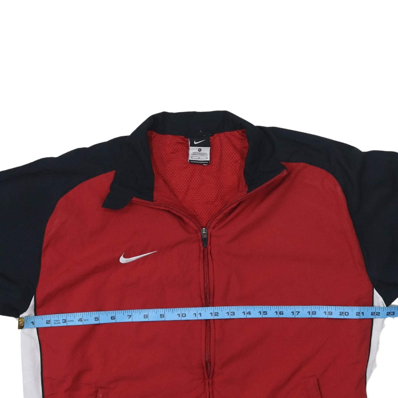 Nike Men’s Red & Black Track Jacket M Polyester Full Zip Sportswear