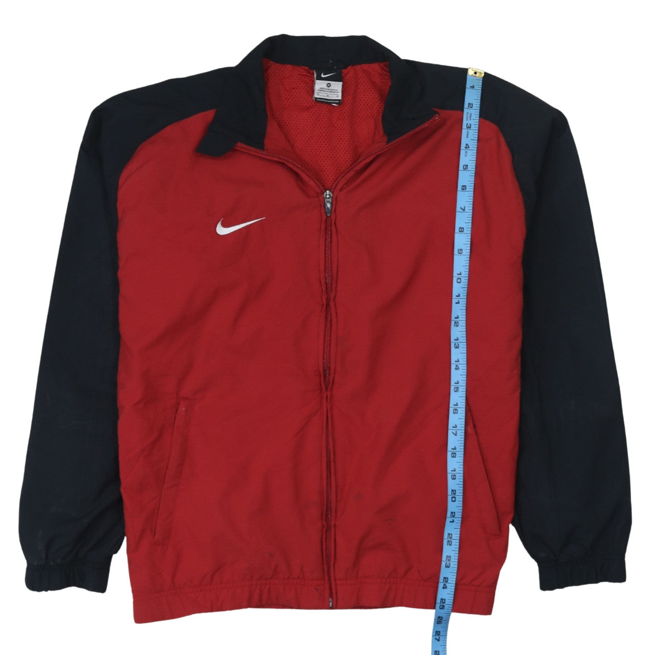 Nike Men’s Red & Black Track Jacket M Polyester Full Zip Sportswear