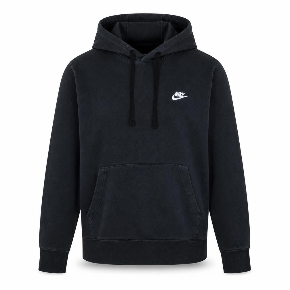 Front view of Nike Men's Black Pullover Hoodie, size S, Regular Fit Fleece