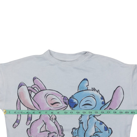 Zara Girls White Disney Stitch & Angel Graphic Pullover Sweatshirt 11-12 Years