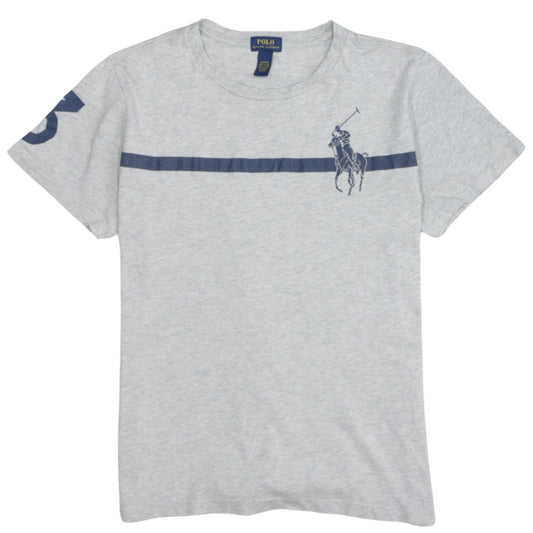 Ralph Lauren Boys Grey Polo T-Shirt Size 14-16 Years Short Sleeve Cotton