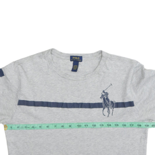 Ralph Lauren Boys Grey Polo T-Shirt Size 14-16 Years Short Sleeve Cotton