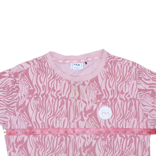 Fila Girls Pink Animal Print T-Shirt Dress 13-14 Years Casual Jersey