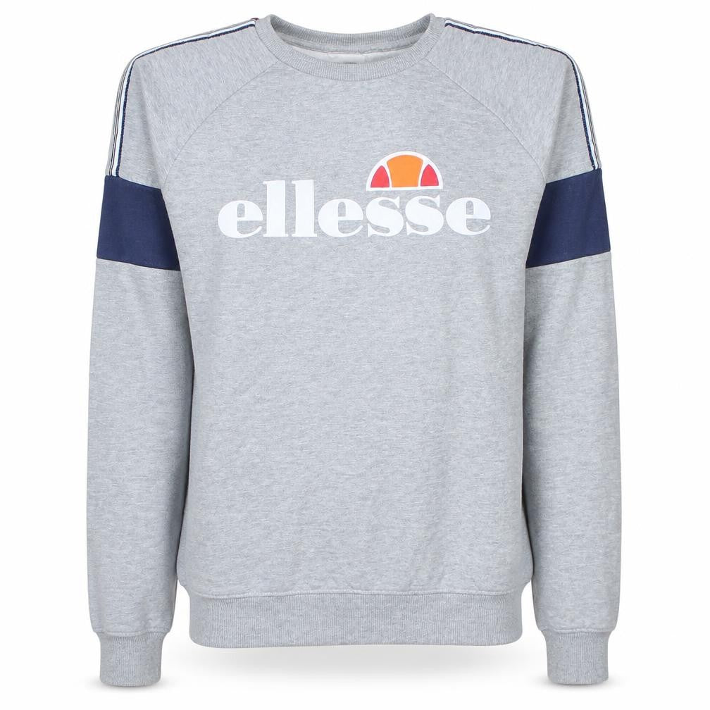 Front view of Ellesse Women Grey Logo Pullover Sweatshirt UK 6 Cotton Blend