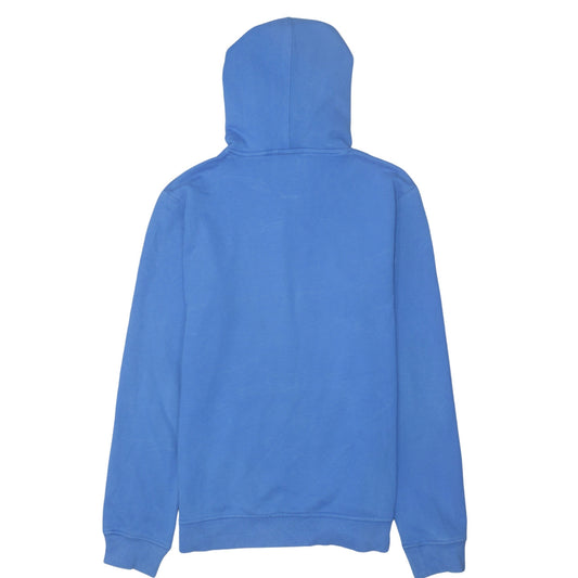 Adidas Men Blue Pullover Hoodie M Logo Fleece Sportswear