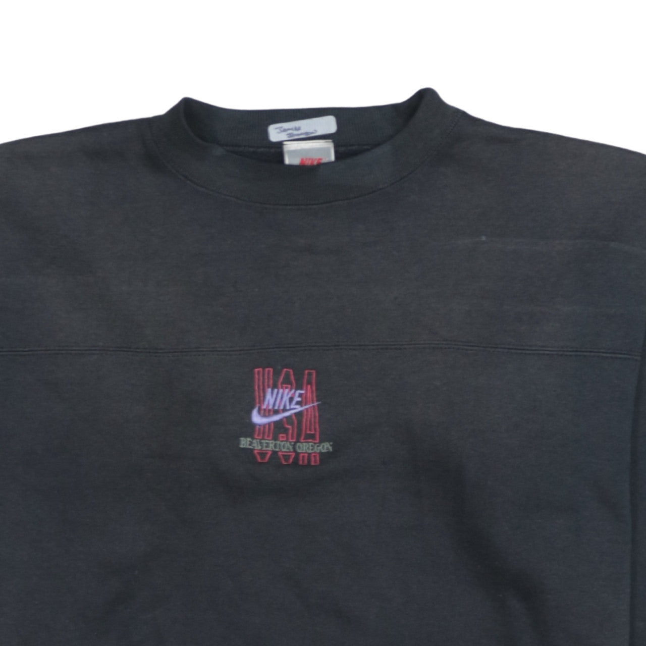 Nike Women's Black Medium Crew Neck Pullover Sweatshirt Embroidered USA Vintage