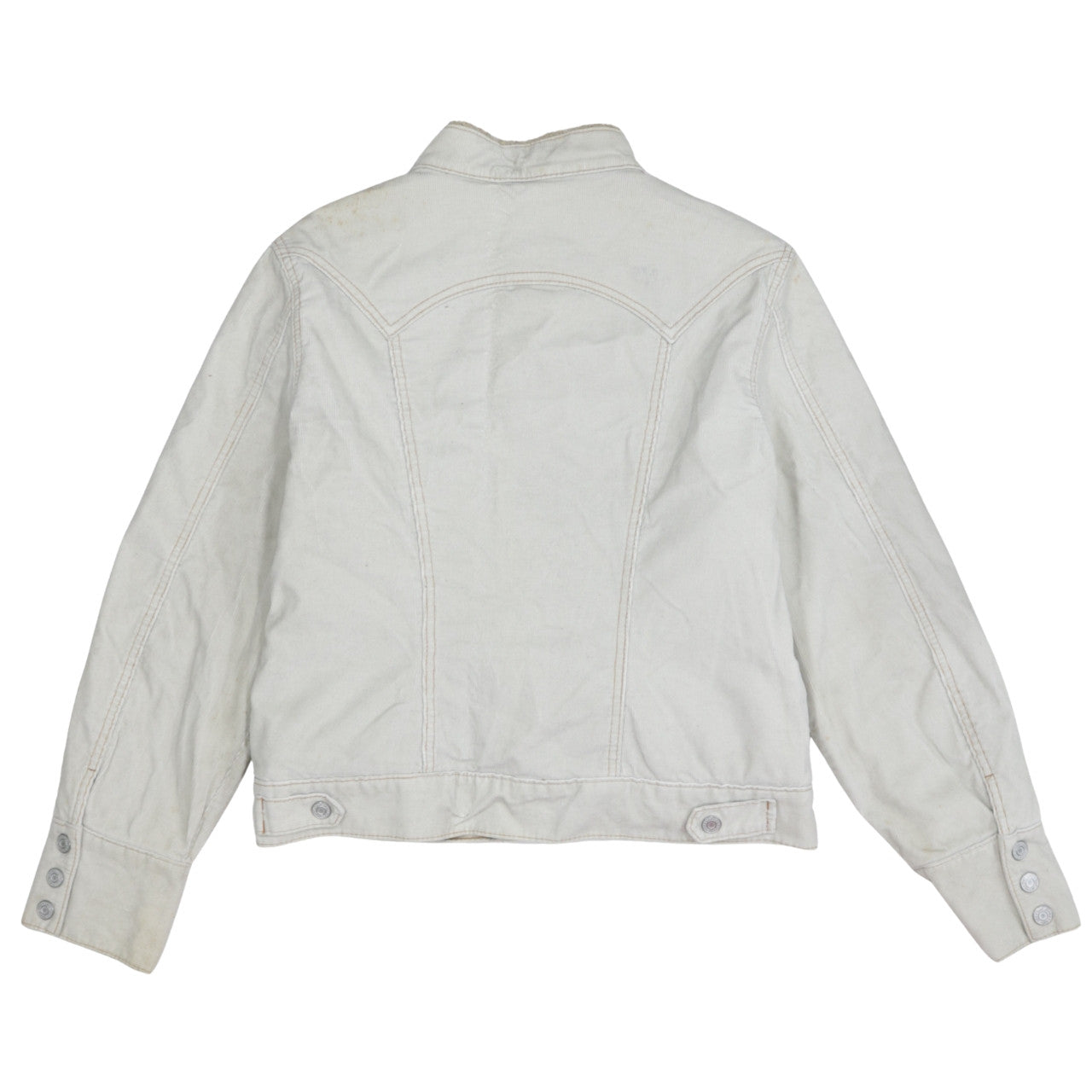 GAP Women Ivory Faux Fur Lined Cotton Corduroy Jacket L