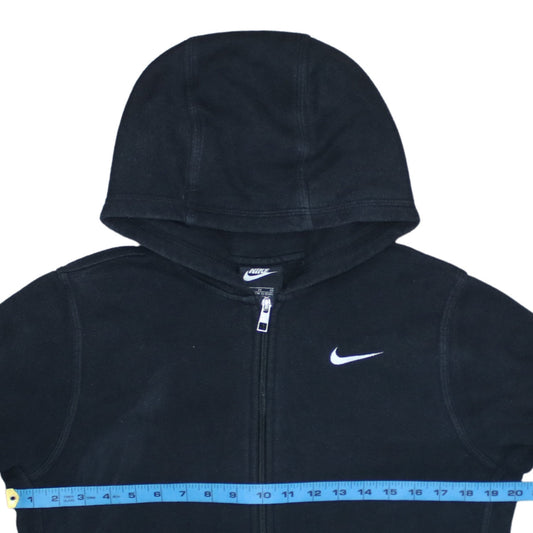 Nike Boys Black Full Zip Hoodie Fleece XL 13-15 Years Hooded Sweatshirt