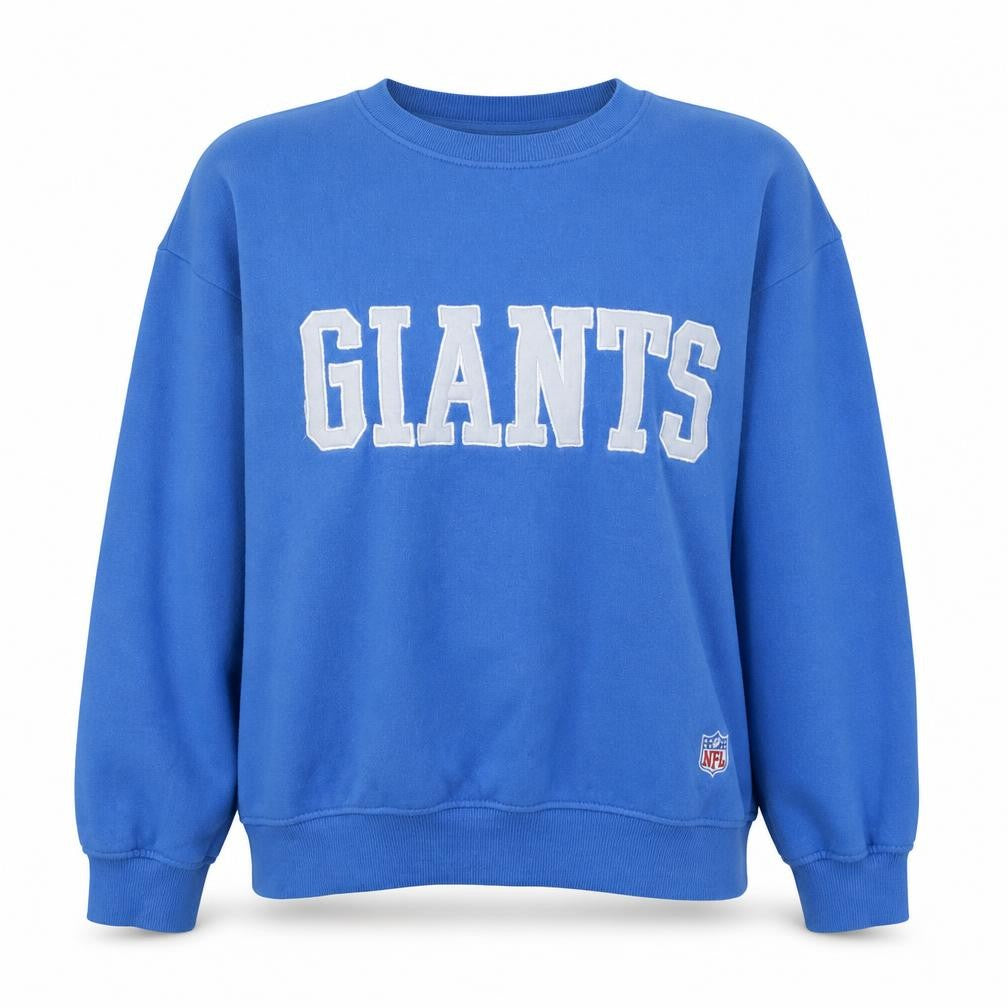 Front view of H&M Women Blue Giants Logo Pullover Sweatshirt, size 14