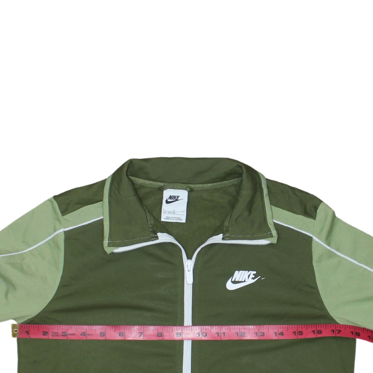 Nike Boys Green Track Jacket Size 13-14 Years Full Zip Activewear