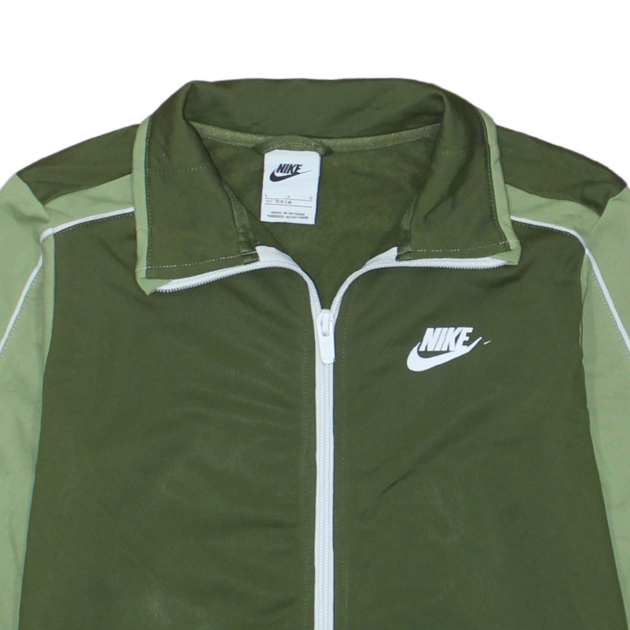 Nike Boys Green Track Jacket Size 13-14 Years Full Zip Activewear