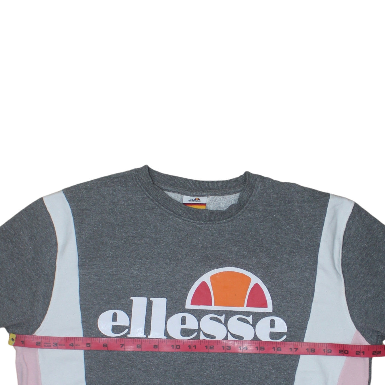 Ellesse Womens Grey Colourblock Logo Sweatshirt UK 12 Pullover