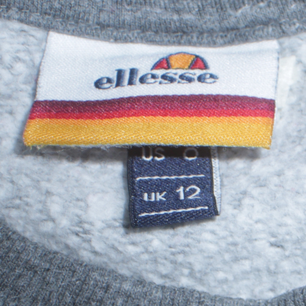 Ellesse Womens Grey Colourblock Logo Sweatshirt UK 12 Pullover