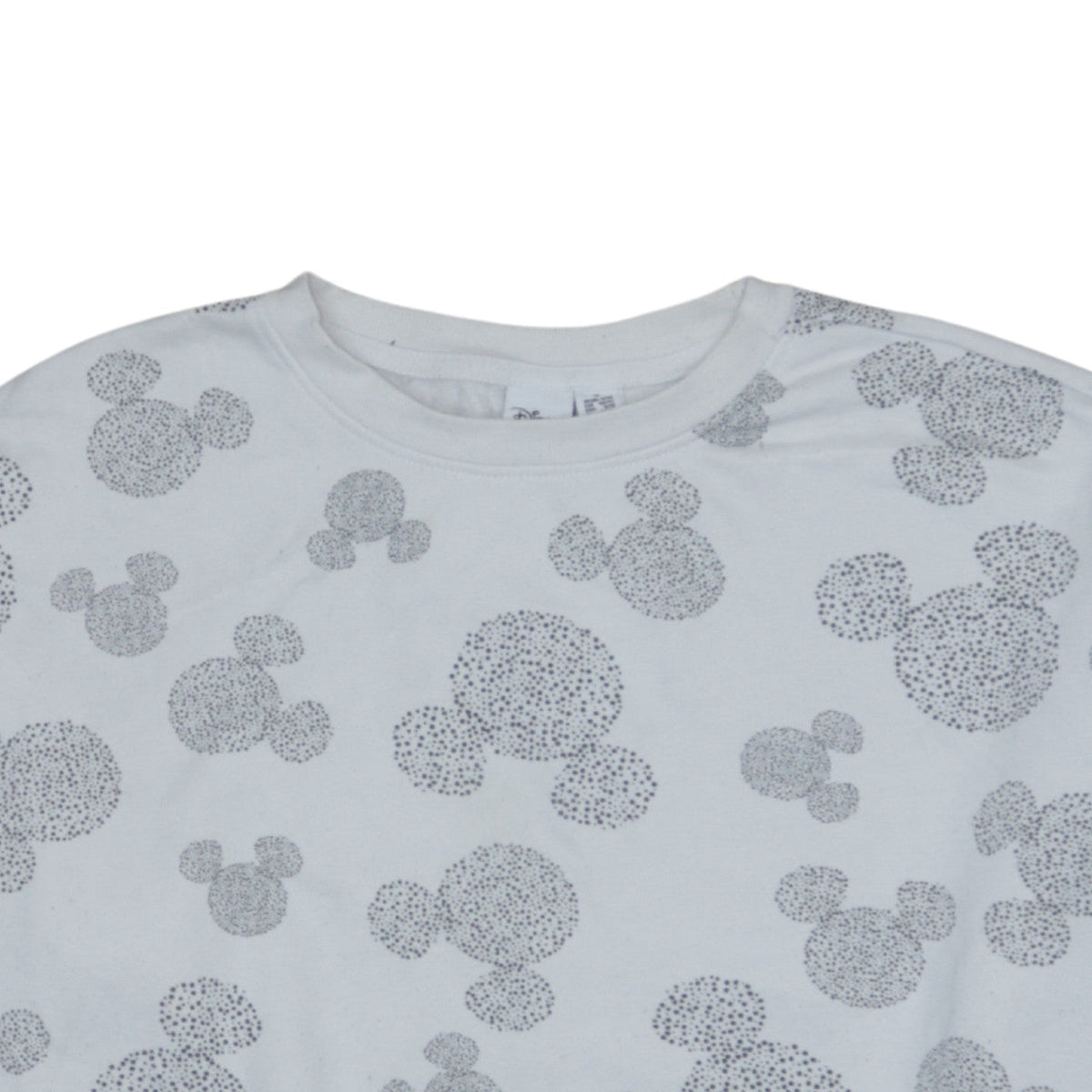 Additional view of Disney Women White Mickey Print Sweatshirt UK 12/14 Crew Neck Cotton