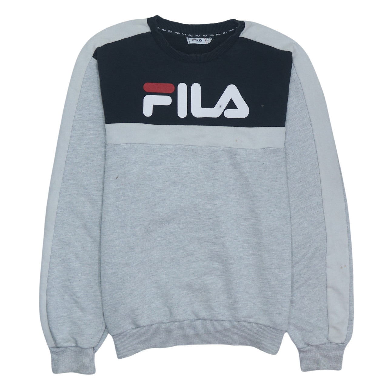 Fila Mens Grey Crew Neck Logo Pullover Sweatshirt XS