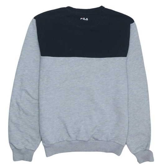 Fila Mens Grey Crew Neck Logo Pullover Sweatshirt XS
