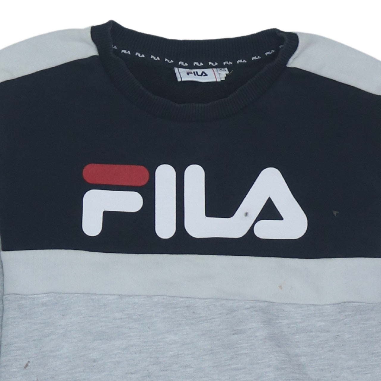 Fila Mens Grey Crew Neck Logo Pullover Sweatshirt XS