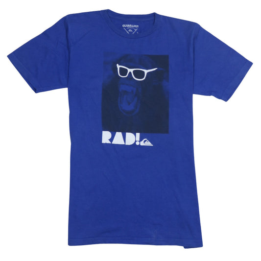 Quiksilver Teens Blue Graphic Monkey RAD! Cotton T-Shirt Size 16
