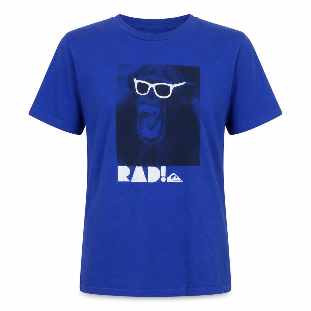 Quiksilver Teens Blue Graphic Monkey RAD! Cotton T-Shirt Size 16