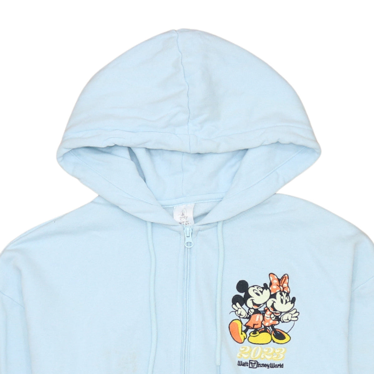 Additional view of Disney Women’s Light Blue Full Zip Hoodie Mickey & Minnie S 2023