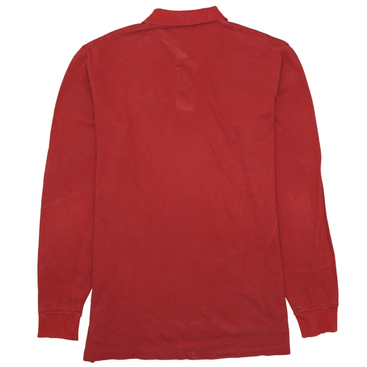 Ralph Lauren Men's Red Long Sleeve Collared Cotton Polo Shirt M