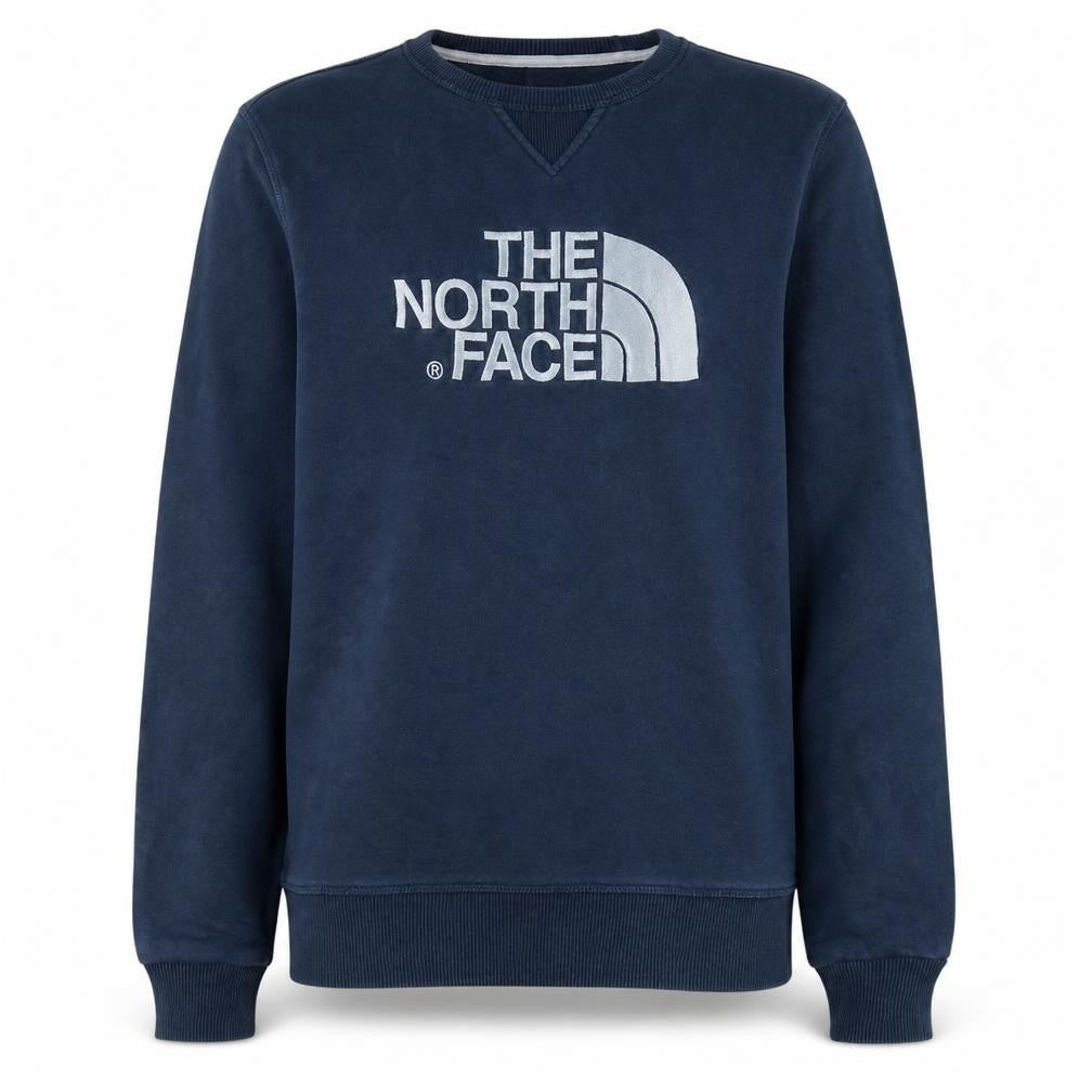 Front view of The North Face Men's Blue XS Pullover Sweatshirt Embroidered Logo