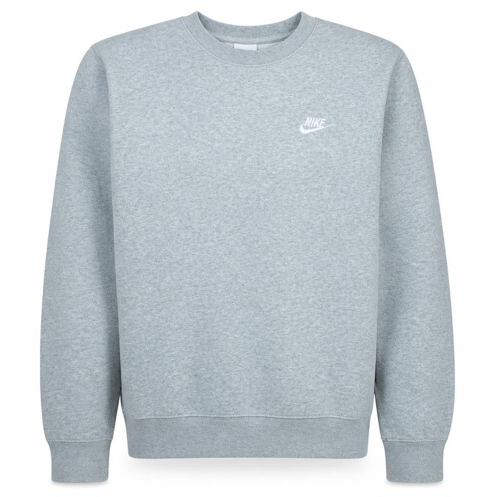 Front view of Nike Men's Grey Crew Neck Pullover Sweatshirt, size S