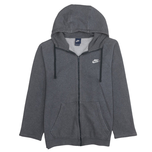 Nike Mens Grey Full Zip Hoodie L Fleece Sweatshirt