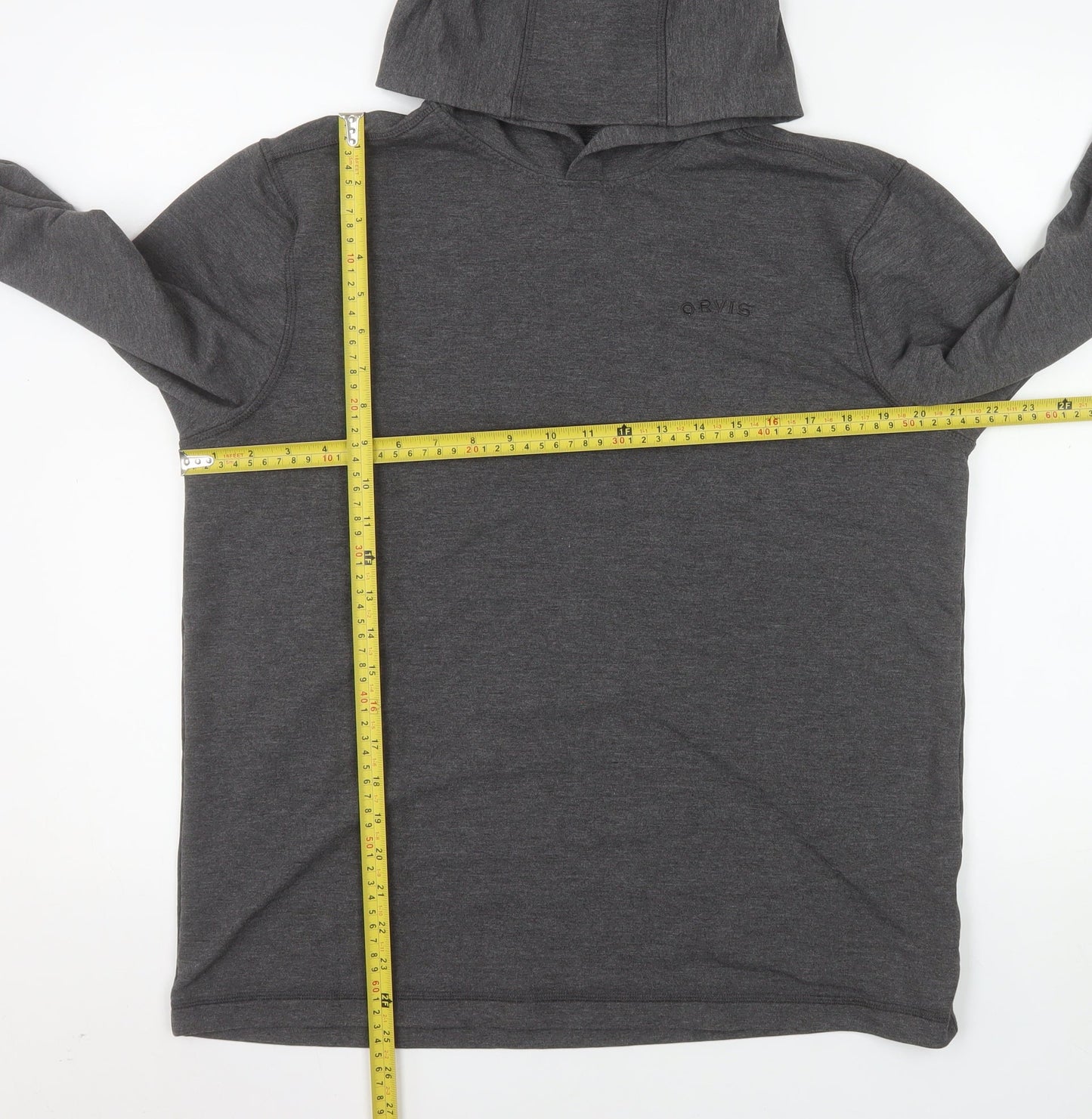 Orvis Men's Grey Pullover Lightweight Hoodie Size M